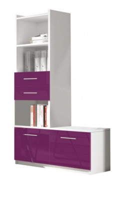 Lila Schlafzimmer Jugendzimmer Set Modern Kleiderschrank Tisch 5tlg.