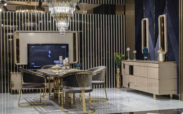 Hochglanz Kommode xxl Sideboard mit Spiegel Sideboards Holz Kommoden Möbel 2tlg
