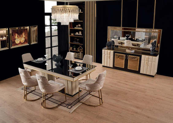 Kommode xxl Sideboard mit Spiegel Sideboards Holz Kommoden Möbel 2tlg