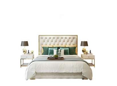 Doppelbett Schlafzimmer Luxus Hotel Ehe Bett 2x Nachttisch 3tlg. Set Betten
