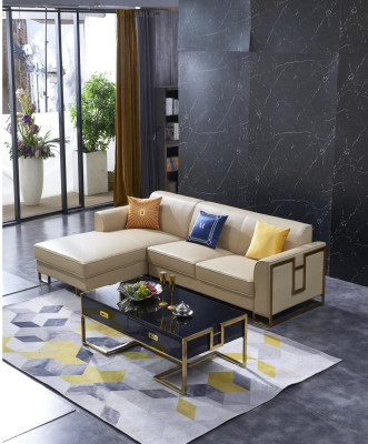 Luxus Design Eck Sofa Couch Polster Sitz Leder Garnitur Wohn Landschaft Italien
