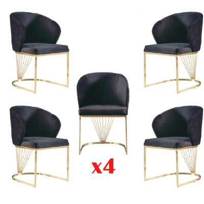 Esszimmer Set Essgruppe Modern Edelstahl 4tlg Set Stuhl Garnitur 4x Stühle Neu