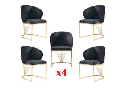 Esszimmer Set Essgruppe Modern Edelstahl 4tlg Set Stuhl Garnitur 4x Stühle Neu