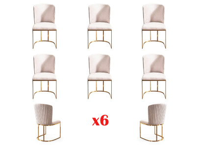 Esszimmerstuhl Designer Stühle Neu Set 6x Stoff Massivholz Stuhl
