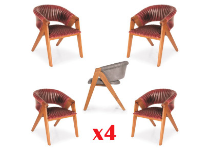 Garnitur 4x Stühle Moderne Polster Design Gruppen Holz Ess Stuhl Zimmer
