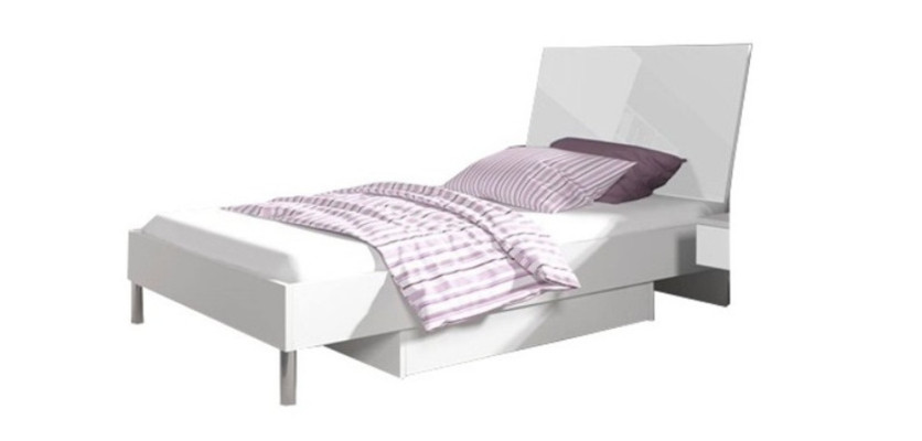 Bett + Nachttisch - Schlafzimmer Kinderzimmer Möbel Betten weiß 2tlg Set