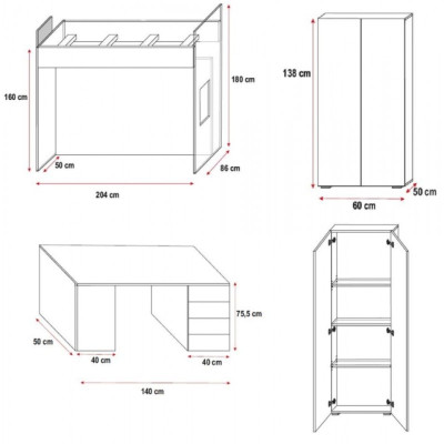 Betten Hochbett Echtes Holz Kinder & Jugend Zimmer Neu Doppelstock Bett Etagen