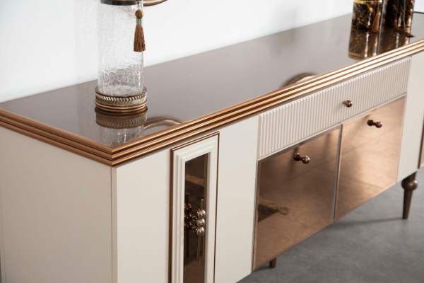 Sideboard Wohnzimmer Esszimmer Holz Metall Kommoden Beige