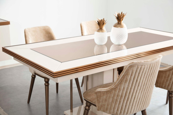 Esszimmer Set 4x Lehnstühle Esstisch Design Möbel Essgruppe Stuhl 5tlg.