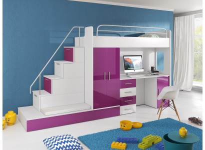 Doppelstockbett Etagenbett Bett Kleiderschrank Jugendzimmer Schrank Schreibtisch