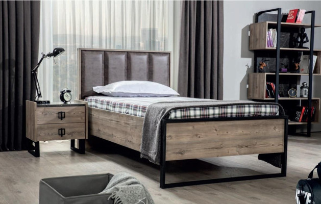 Loft Nachttisch Braun Design Modern Beistelltisch Tisch Schlafzimmer Tische Neu