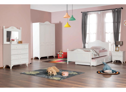 Teeneger Schlafzimmer Landhaus Stil Hotel Gästezimmer Möbel Komplett Set 5tlg.