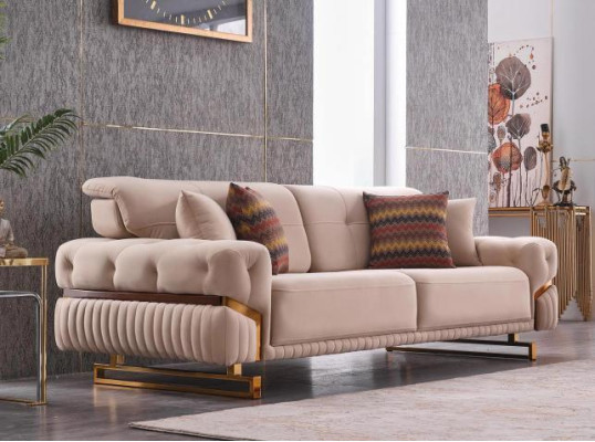 Wohnzimmer Couchgarnitur Sessel Dreistzer Komplettes Möbel Set Design 3+1