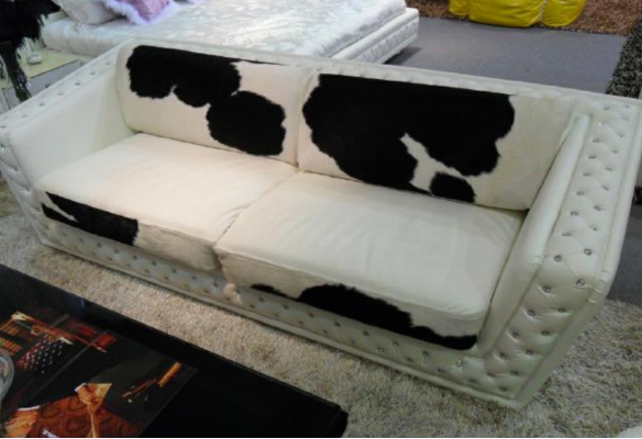 Luxus Sofa Chesterfield Dreisitzer Echtleder Couchen Weiß Modern