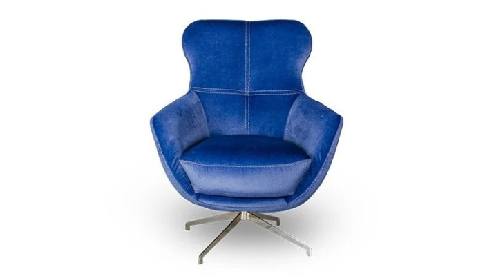 Sessel Farbe Blau bequem mittelweich Luxuriös für Wohnzimmer Relax Club