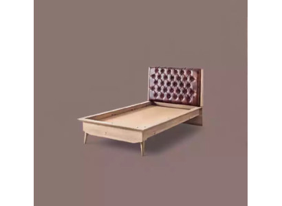 Bett Loft Holz Chesterfield 100x200cm Bettrahmen Gepolstertes Kopfteil