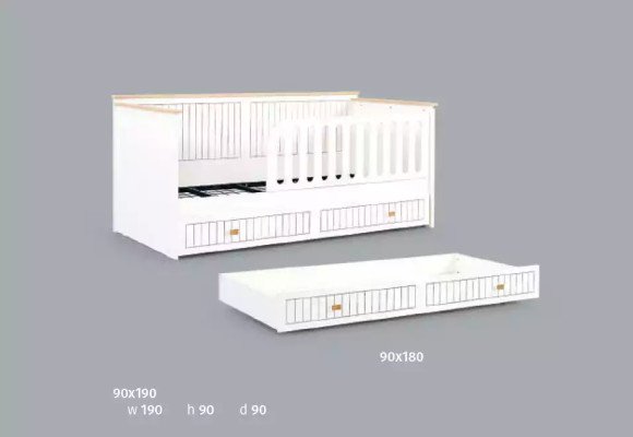Kinderzimmer Jugendzimmer weiß Bett Kommode Kleiderschrank 3-teilige