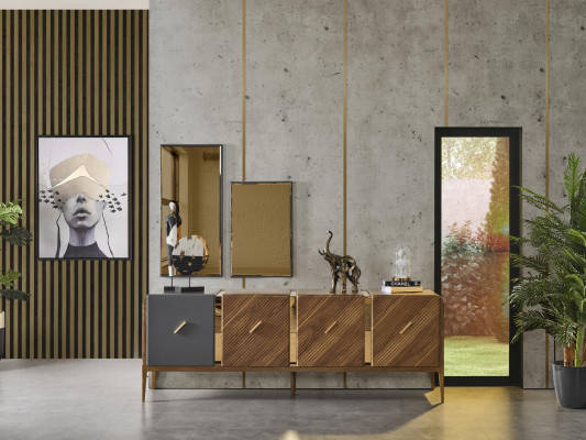 Sideboard Kommode Luxus Schränke Kommoden Wohnzimmer Holz Braun Möbel