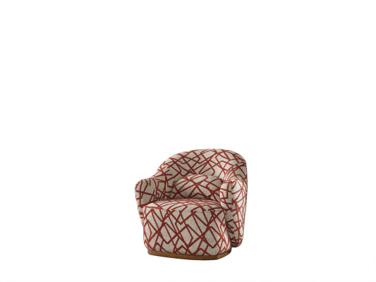 Sessel Ohrensessel Modern Stoff Wohnzimmer Polyester Orange Design