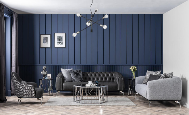 Sessel Ohrensessel Kunstleder Wohnzimmer Polyester Design Schwarz