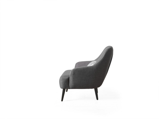 Sessel Ohrensessel Stoff Wohnzimmer Polyester Design Grau Modern Sitz