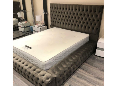 Chesterfield Bett Schlafzimmer Betten Textil 180x200cm Samt Big Hotel Betten Neu