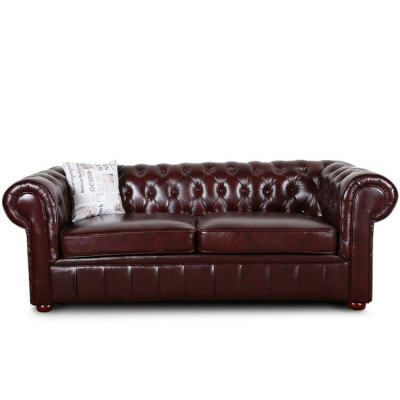 Chesterfield Couch Sofa 2+1 Sitzer Leder Couch Sitz Garnitur Sofa Garnituren 2+1