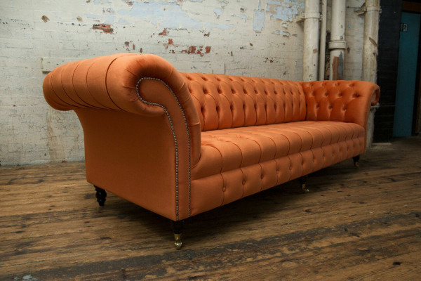 Sofa Polster Chesterfield Textil Sofas Design Luxus Ledersofas 4 Sitzer 265cm
