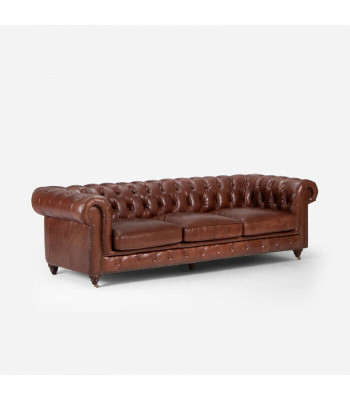 Sofagarnitur 3+1+1 Sitzers Klassische Luxus Chesterfield Sofa Leder