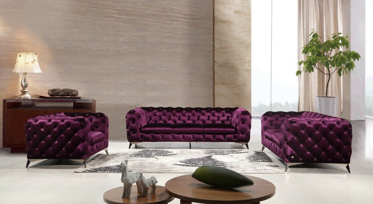 Chesterfield Italienische Sofa 2x Einsitzer Couch Set Polster Set Neu 1+1 Sitz