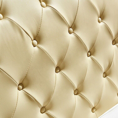 Beige Chesterfield Bett Design Schlafzimmer Englisches Betten Textil Polster