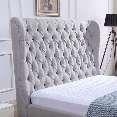 Bett Chesterfield Polsterbett Luxus Schlafzimmer Design Betten Textil Leder Neu