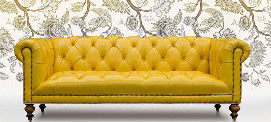 Brauner Chesterfield 3 Sitzer Sofa Ledersofa Couch Polster Möbel