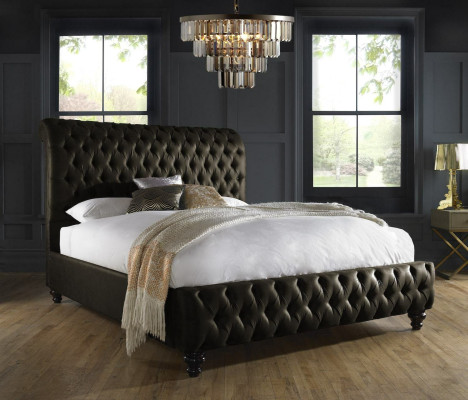 Großes Chesterfield Luxus Designer Doppelbett Schlafzimmer Betten 