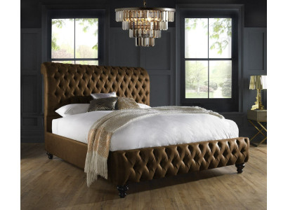 Braunes Schlafzimmer Bett Polster Design Luxus Chesterfield Hotel Betten 