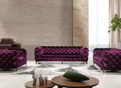 XXL Big Sofa Couch Chesterfield 3 Sitzer Polster Couchen Sitz Drei Textil Stoff