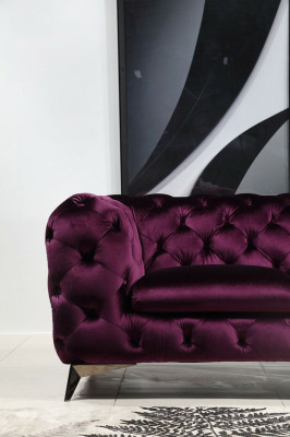 Luxus Textil Stoff Sofa Couch Polster Sitz 3+1 Garnitur Chesterfield Garnituren