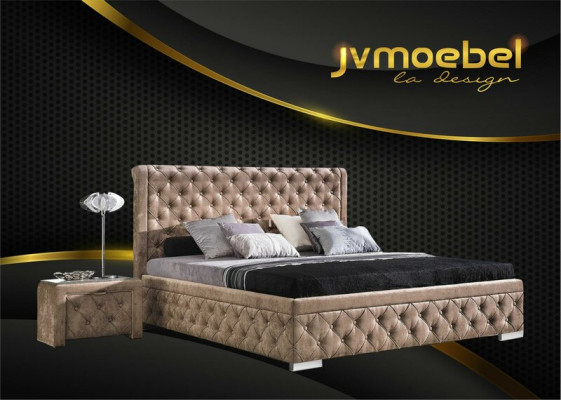 Bettgestell Stoff Möbel Luxus Betten Bett Textil Schlafzimmer Design Textil Neu