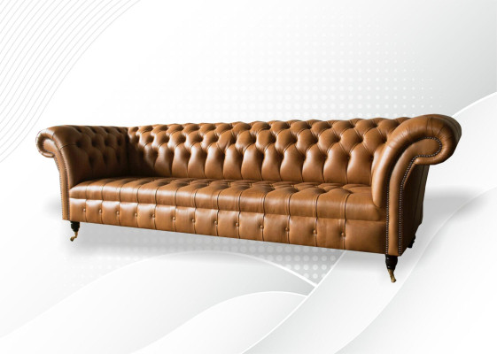 Design Sofa Chesterfield Polster Modern Textil Stoff Sofas 4 er Schlaf Neu