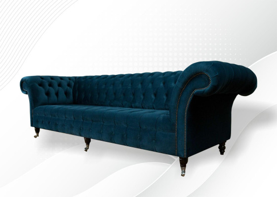 Design Sofa Chesterfield Polster Modern Textil Stoff Sofas 4 Sitzer Schlaf