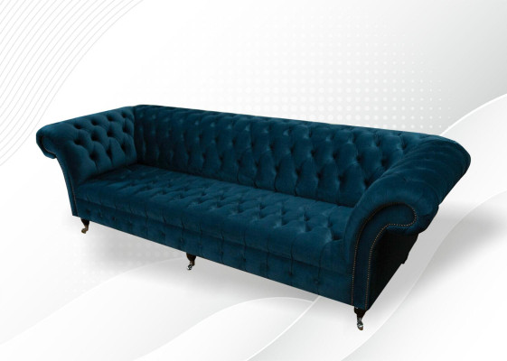 Design Sofa Chesterfield Polster Modern Textil Stoff Sofas 4 Sitzer Schlaf