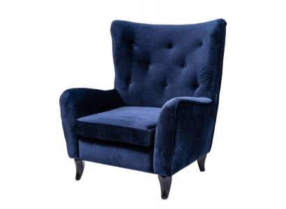 Sessel Textil Stoff Chesterfield Samt Möbel Wohnzimmer Moderne Couchen Blau
