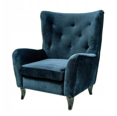 Sessel Textil Stoff Chesterfield Samt Möbel Wohnzimmer Moderne Couchen Blau