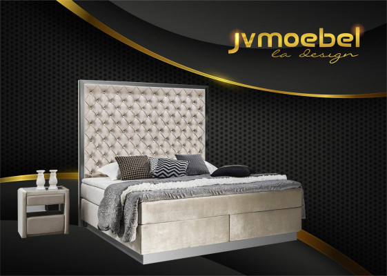 Boxspringbett Bett 2x Nachttisch 3 tlg. Schlafzimmer Set Möbel Luxus Betten Neu