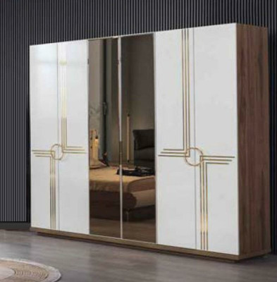 Komplette Schlafzimmer Luxus Möbel Bett Schrank Kommode Nachttisch Holz 5tlg.