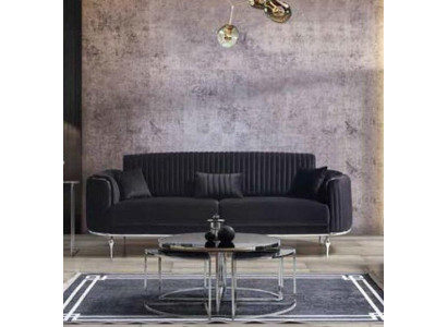 Luxus Dreisitzer Moderne Couch Polster Möbel Schwarze Couchen Sofas