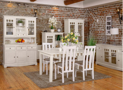 Esszimmer Design Möbel Landhaus Stuhlgruppe Tisch+4xStühle 5tlg. Set Garnitur