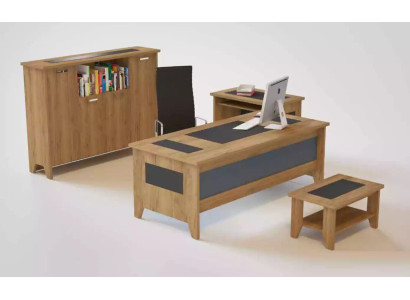 Hochwertiges, elegantes Büro-Set im modernen Stil aus stabilem Holz