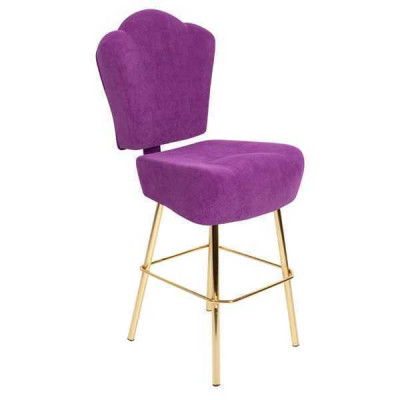Modern Lila Stuhl Designer Barhocker Textil stilvoll Luxus Möbel Hocker