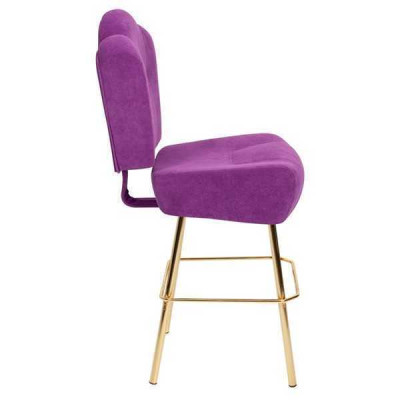 Modern Lila Stuhl Designer Barhocker Textil stilvoll Luxus Möbel Hocker
